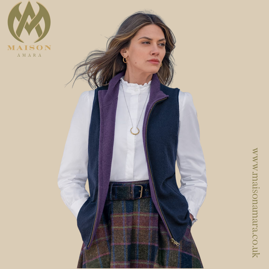 Ladies Lambswool Reversible Gilet