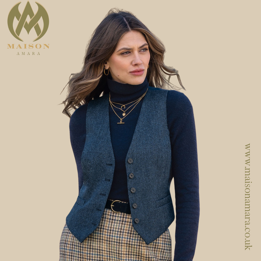 Ladies Tweed Dress Waistcoat