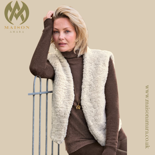 Ladies Rino & Pelle Faux Sheepskin Waistcoat