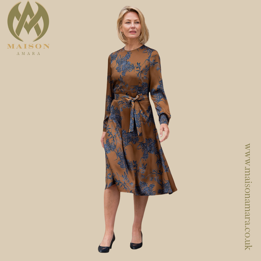 Ladies Waist Tie Floral Print Dress