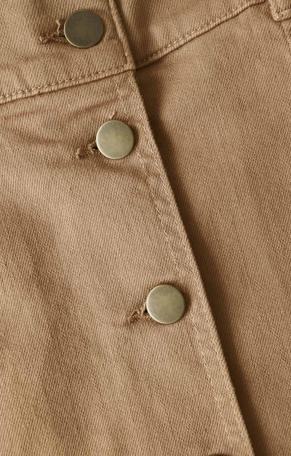 Ladies Button Through Stretch Denim Skirt